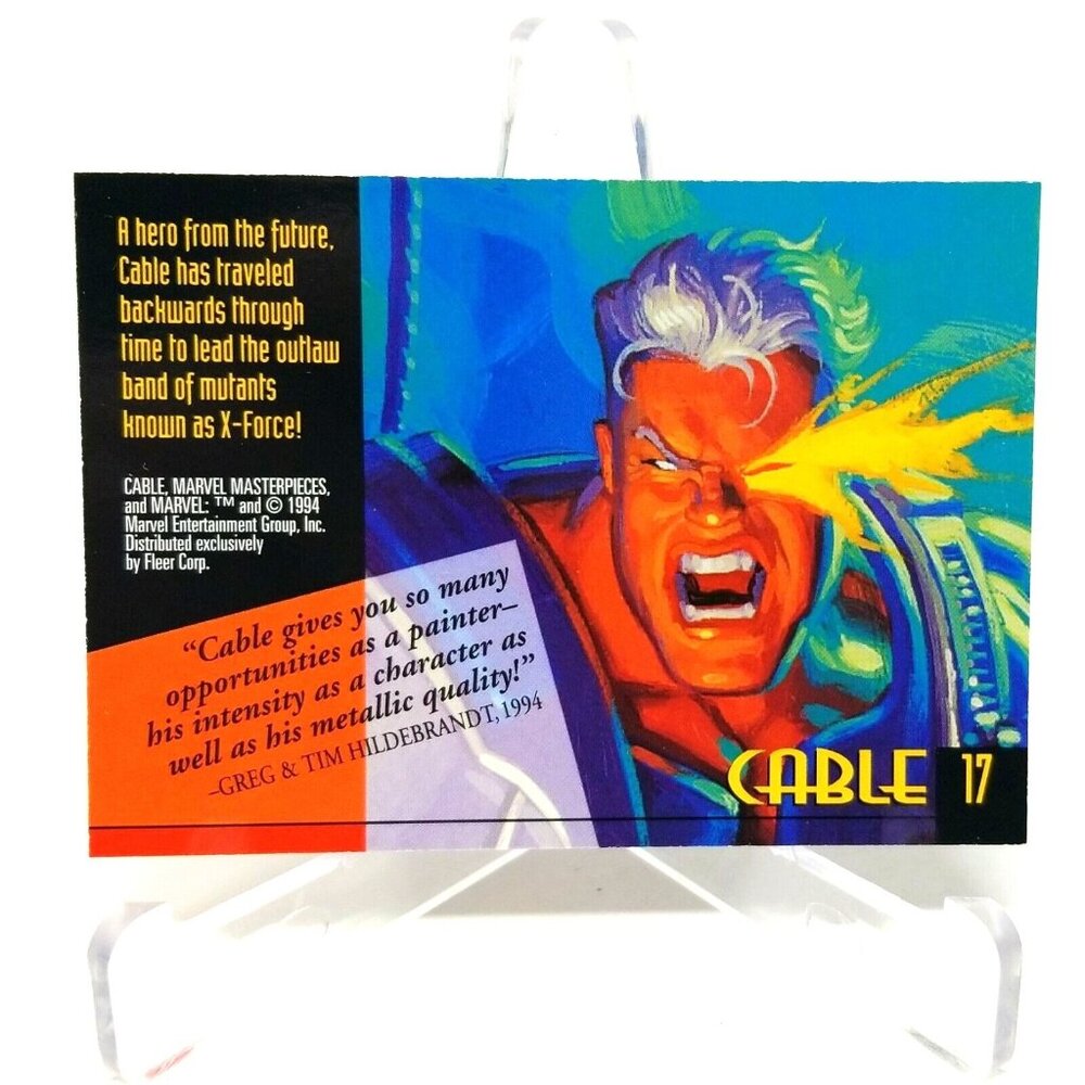 1994 Marvel Masterpieces #17 CABLE Hildebrandt Brothers Vintage (a112) - Picture 2 of 2